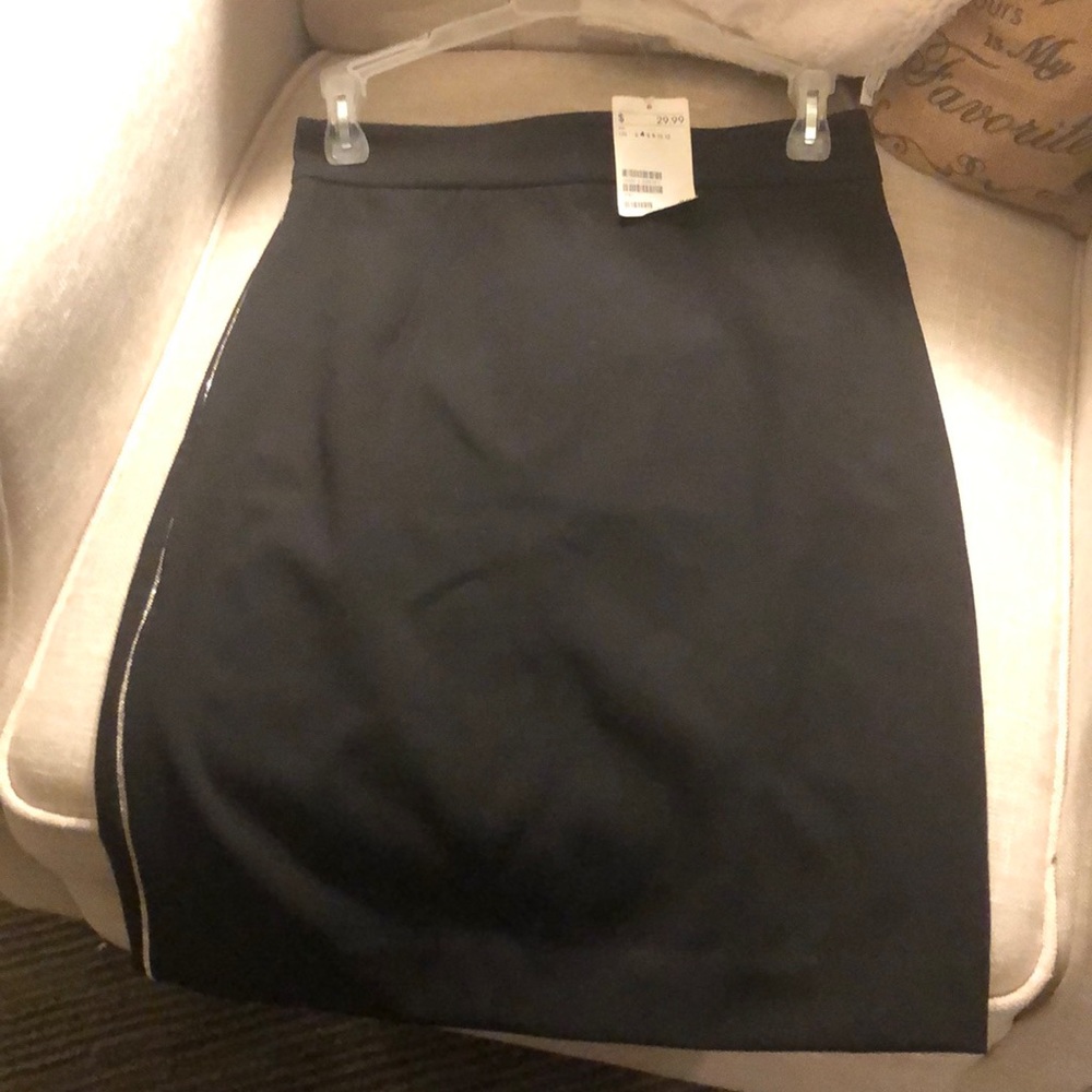 Black skirt with silver piping on side seams